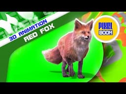 Green Screen Red Fox Real FUR Animals 3D Animations PixelBoom