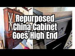 Restoration Hardware Inspired Makeover: Repurpose Free China Hutch Into A Coffee Bar