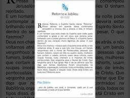 Pão Diário: Retorno e Jubileu - WMB