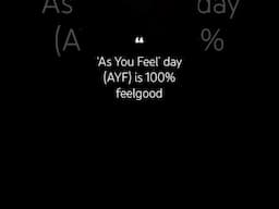 As You Feel day (AYF) is 100% feelgood #relax #feel #fitness #recovery #autophagy  #motivation