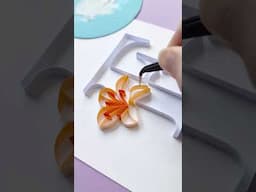 Floral Alphabet Paper Quilling Template #shorts #paperquilling