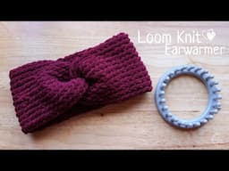 How to Loom Knit an Earwarmer Headband With a Front Twist  | The Sweetest Journey