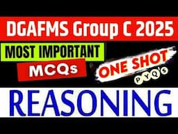 🚨 Reasoning! DGAFMS previous year question paper 2025 | DGAFMS solved previous year question paper 🎉