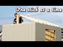 How to build a gable shed roof // Can't be that hard, right? - plans available!