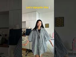 Let’s upcycle this thrifted men’s shirt! #sewing #upcycle Pattern for this top in my Etsy shop!