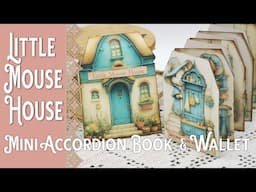 Little mouse House Interactive Accordion Book & Wallet junk Journal papercraft Tutorial