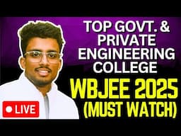 Top Govt. & Private Engineering College for PLACEMENT🔥LIVE🔴#wbjee2025