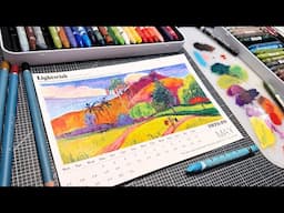 May Calendar Project Inspired by Gauguin (Tahitian Landscape Study)