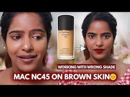 MAC NC45 on brown skin😭?Makeup Tutorial with wrong shade!WATCH THIS😤