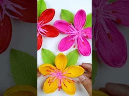 Homemade realistic flowers making with crepe paper