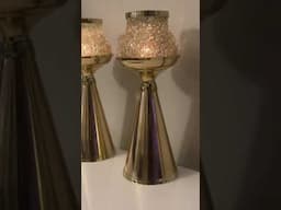 DIY DOLLAR TREE GOLD CRUSHED GLASS CANDLE HOLDERS | Mothers Day Gift | #shorts