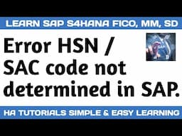 HSN/SAC Code not determined in SAP | SAP TUTORIALS