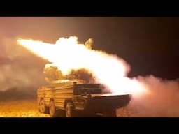 Osa anti-aircraft missile system crews in action at night