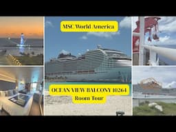MSC World America Oceanview Balcony Room 10264 Tour