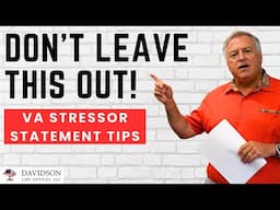 NAIL YOUR VA CLAIM - Stressor Statement Writing Tips