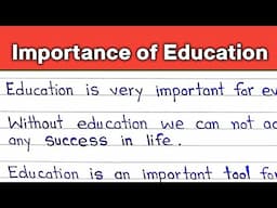Importance of education 10 lines essay || Essay on importance of education in English
