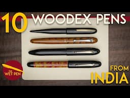 Ten Woodex Fountain Pens : Ebonite  Pens, Large and Small from India