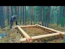 3 DAYS OF LIVING AND BUILDING A WARM LOG CABIN IN THE DEPTHS OF THE NORTHERN FORESTS