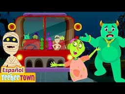 🧟Monstruos en el autobús embrujado 🚌| Canciones de Halloween | Pueblo Teehee