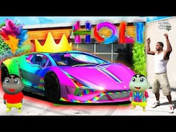 GTA 5 : Franklin & Shinchan's and Blackchan New Holi RGB RAINBOW Car in GTA 5