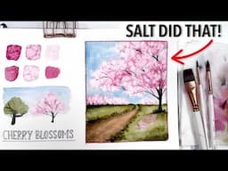 Create Cherry Blossom Trees With Watercolour & SALT!