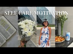 SELF CARE MOTIVATION | cleaning, meditating on the Word, pouring into yourself + night routine 🫧🩵