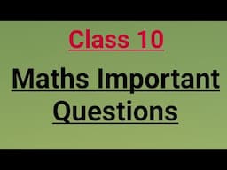 Class 10 quadratic equations important question