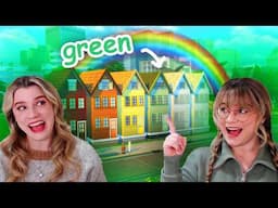 can we build a GREEN townhouse in the sims 4? | rainbow townhouses pt 4