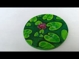 Let's Paint Easy Lotus Flower in the Pond | Small Acrylic Painting| Relax and Enjoy the Process!
