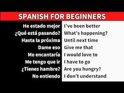 Common Spanish Sentences for Beginners