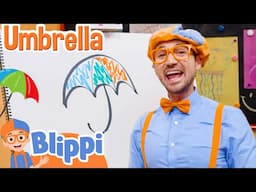 Learn How To Draw An Umbrella | Blippi Draws | Learn Colors and Science with Blippi!