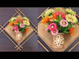 Jute flower Vase | DIY jute craft ideas | Jute Craft Home Decoration Design
