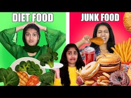 JUNK FOOD VS DIET FOOD CHALLENGE 🤩 | എല്ലാം കൂടെ 10000 CALORIES 🤣പണി കിട്ടി | PULLOTHI