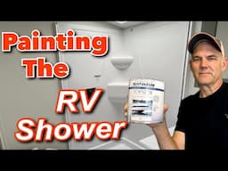 Painting Our Yellowing RV Shower with Rustoleum TopSide Marine Paint.  Tips and Review!