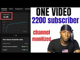 ONE  Video. 2,200 Subscribers. Here's EXACTLY What I Did!"