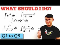 What Integration Technique Do I Use? Q1 to Q5  (trig sub, u sub, DI method, partial fraction) calc 2