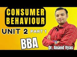 Consumer behaviour | Unit 2 Part 1 Lecture | BBA | Consumer  behaviour Factors Motivation