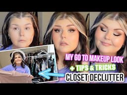 CLOSET DECLUTTER & MY GO TO MAKEUP LOOK + TIPS AND TRICKS! FEAT ANA LUISA