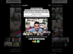 Zoom online yoga classes
