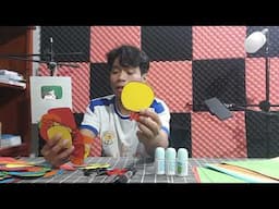 Bé vẽ cả nhà ăn cơm và cắt dán bàn ăn