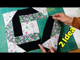 How to Make a Fun Quilt Block Step by Step! 💛2 easy patchwork ideas