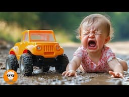 POWER CAR vs BABY:Funny Babies Playing And Crying in Playground #2-Funny Baby Videos | Just Funniest