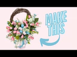 How To Make A Tulip Wreath For Spring | DIY Spring Tulip Grapevine Wreath