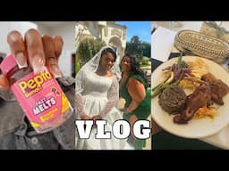 STOMACH BUG TRIED TO TAKE ME OUT 😭 + WEDDING GRWM + HEALING MY GUT + EASTER DINNER W FRIENDS || VLOG