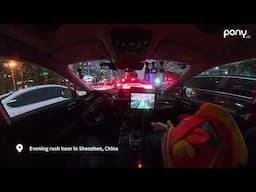 Pony.ai Robotaxi navigating Shenzhen rush hour traffic