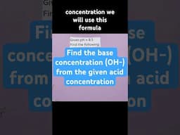 Find the base concentration (OH-) from the given acid concentration #acidsandbases