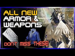 ALL 6 NEW ARMOR SETS and ALL WEAPONS in TU1 - Monster Hunter Wilds (MHWs)