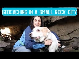 Exploring a Giant Rock Formation Looking For a Geocache