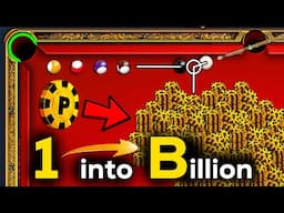 TURNING 1 SINGLE Coin into BILLION of Coins - One to Hero - 8 Ball Pool - GamingWithK