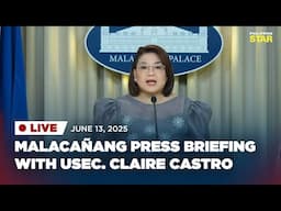 LIVESTREAM: Malacañang press briefing with Usec. Claire Castro (June 13, 2025)
